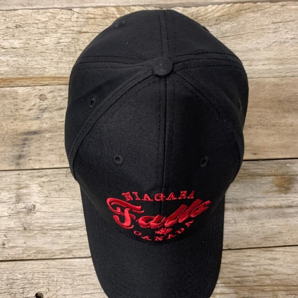 Niagara Falls Canada Baseball Cap Adult Adjustable Embroidered Black Red Hat - Picture 4 of 7